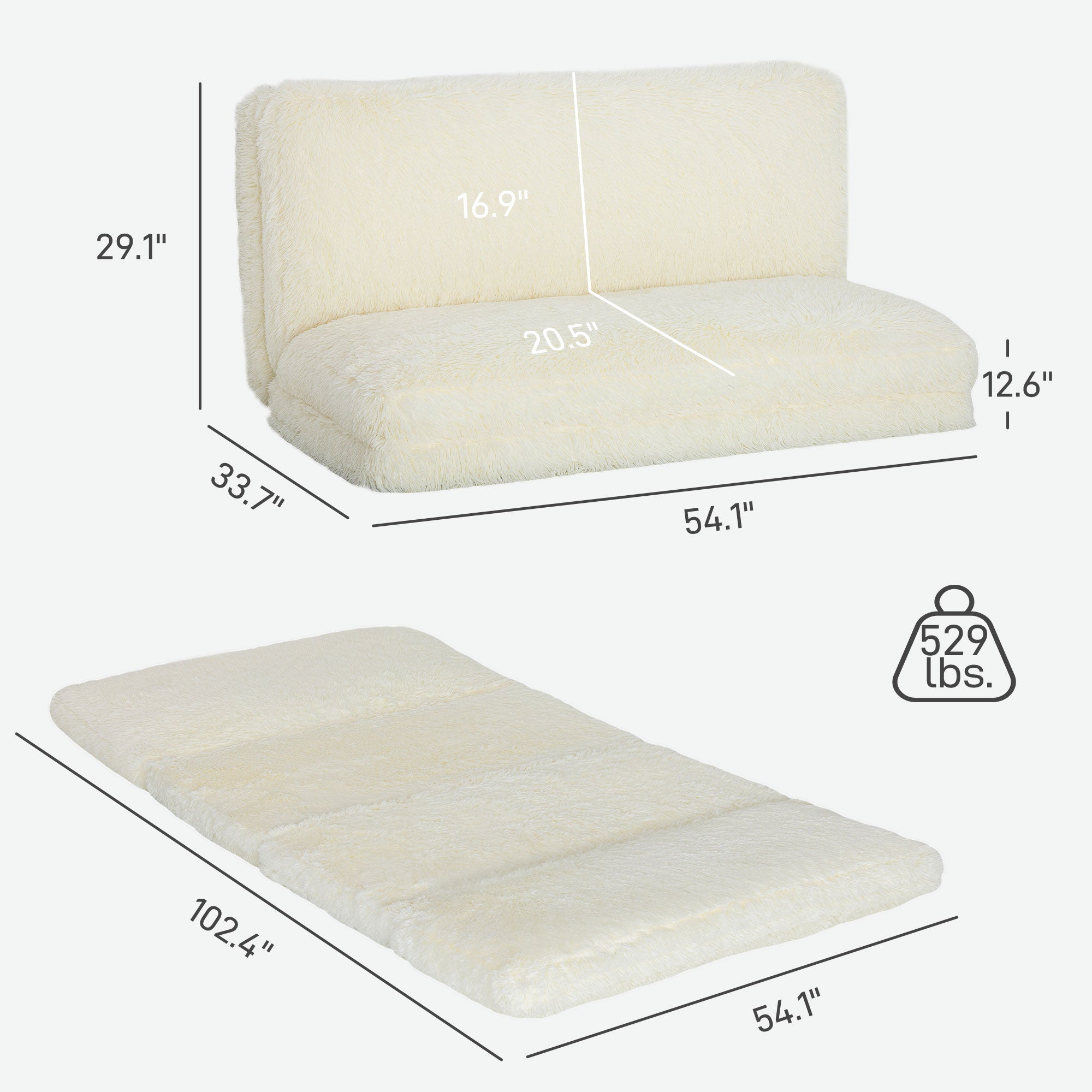 Plush Bean Bag Sofa Bed