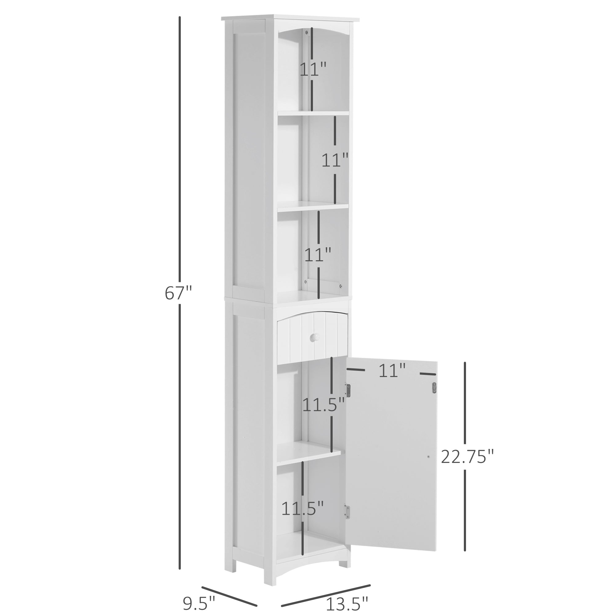 Modern White Storage Cabinet 990x420mm Sturdy
