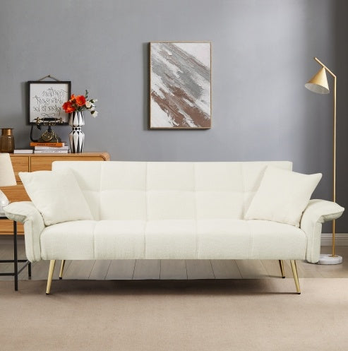 70.1 Sofá Cama Futón, Sofá Cama Doble Convertible con Reposabrazos Plegables para Salones y Espacios Pequeños