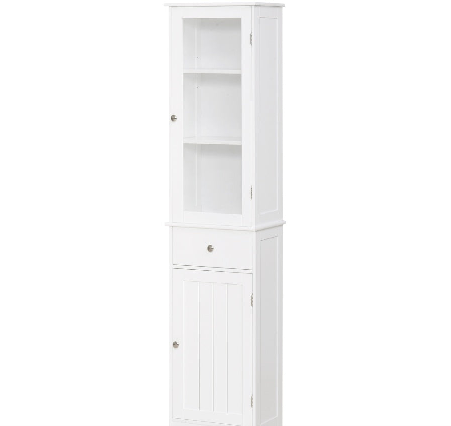 White Tall Linen Cabinet