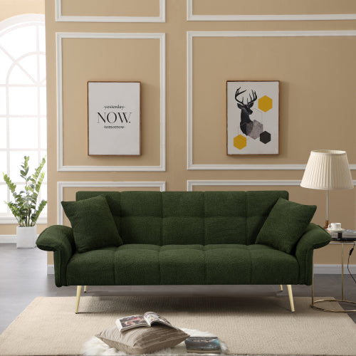 Cama Sofá Futón de 70,1 Pulgadas, Cama Sofá Doble Convertible con Reposabrazos Plegables para Salones y Espacios Pequeños