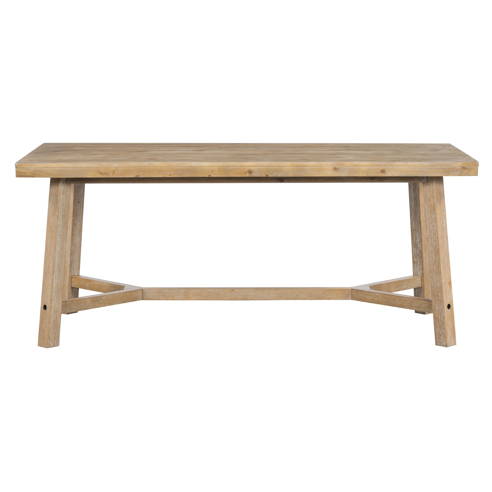 Conjunto de comedor TREXM de 6 piezas en estilo retro farmhouse, mesa rectangular y 4 sillas tapizadas con ratán