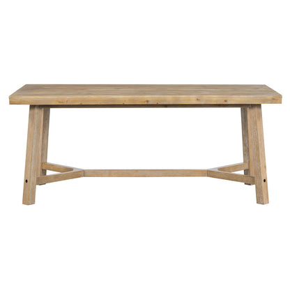 TREXM 6-piece Retro Farmhouse Style Dining Set, Rectangular Table And 4 Upholstered Chairs With Ratt