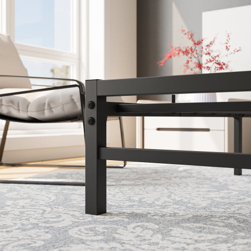 Rustic Brown Platform Bed