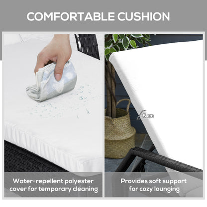 Outdoor Chaise Lounge Chair Set of 3 with Side Table