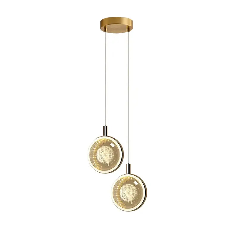 Modern gold-toned dandelion crystal ball jellyfish pendant light with etched glass shades for dining room decorbites dandelion crystal