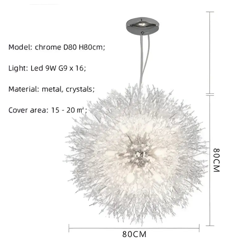 Chrome-finished dandelion gold chrome chandelier with crystal accents and led bulbs for elegant dining room decorbites dandelion gold