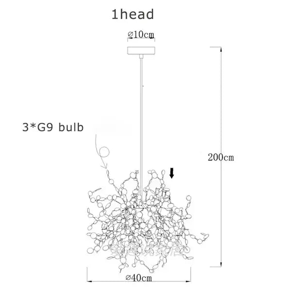Dandelion gold and silver chrome leaf led chandelier with three g9 bulbs and 200cm height for dining room decorbites chrome leaf