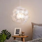 Dandelion Modern Bedroom Pendant: White Acrylic Hanging Light Kit - 1-Bulb, 19"/23.5" Wide"