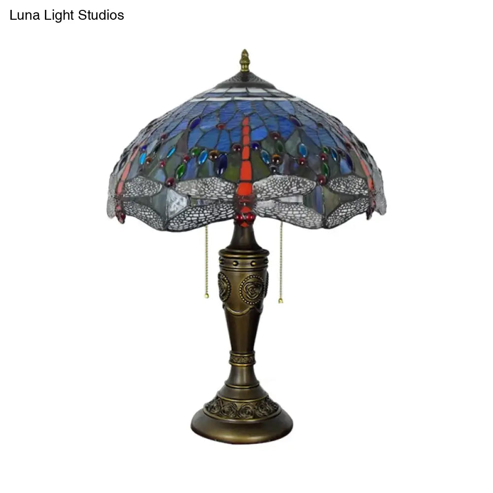 دانييلا - مصباح طاولة مرصع بالجواهر على شكل يعسوب - إضاءة طاولة جانبية مستوحاة من البحر الأبيض المتوسط