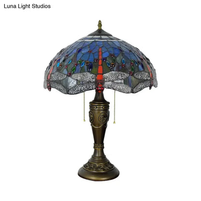 دانييلا - مصباح طاولة مرصع بالجواهر على شكل يعسوب - إضاءة طاولة جانبية مستوحاة من البحر الأبيض المتوسط