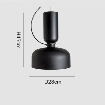 Danish Art Wrought Iron Pendant Light in Black or White