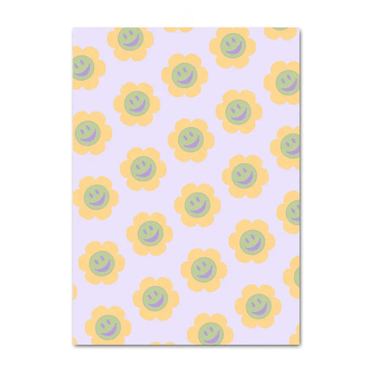 Danish Pastel Smiley Flower Wall Art Print - 11 / 40x60cm No Frame - Posters