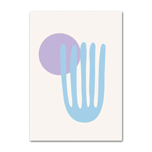 Danish Smiley Flower Wall Art in Pastel Purple - 19 / 40x60cm No Frame - Posters