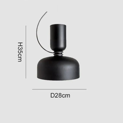 Black matte-finished wrought iron pendant light with sleek minimalist design and led bulb for kitchen use