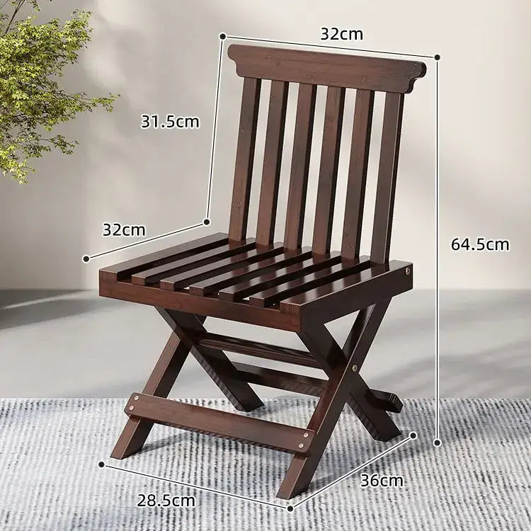 Dark brown bamboo low stool folding living room chair with vertical slats made of sturdy wood panels low stool decorbites bamboo low