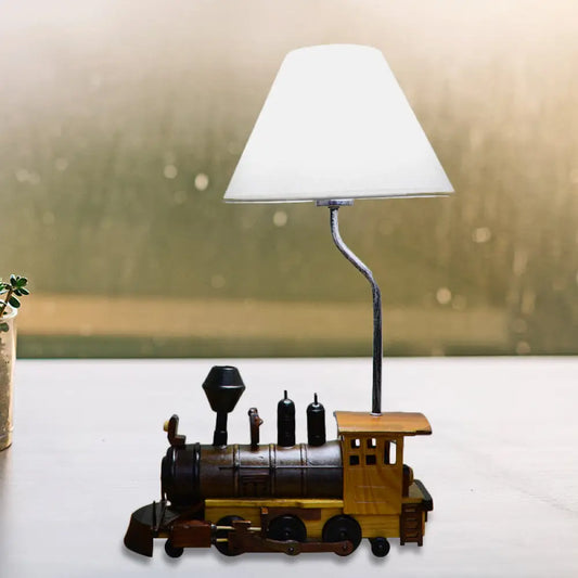 مصباح مكتبي بتصميم كرتوني داكن للسيارة - مصباح مكتبي من الراتنج بضوء واحد لغرفة نوم الأولاد