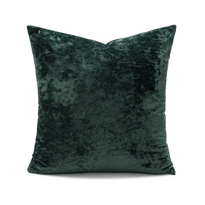 Deep emerald green dark grain velvet pillow cover with plush textured surface for decorbites dark grain living room decor