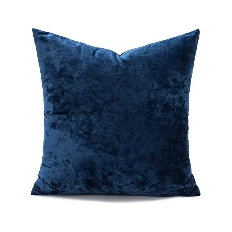 Deep navy blue velvet dark grain pillow cover with a plush textured surface for decorbites dark grain living room decor