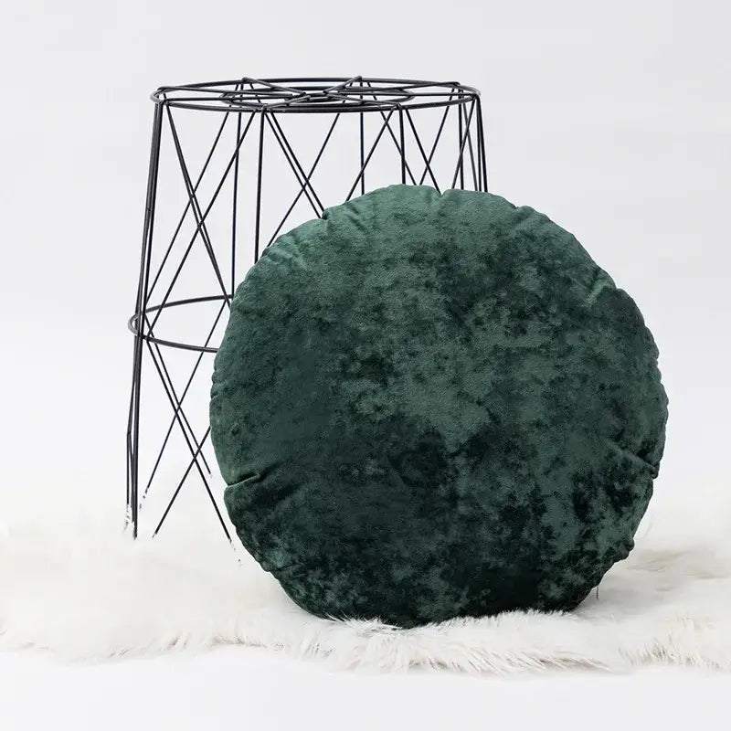 A plush dark grain velvet pillow cover in deep emerald green with a soft textured surface for living room decorbites decor