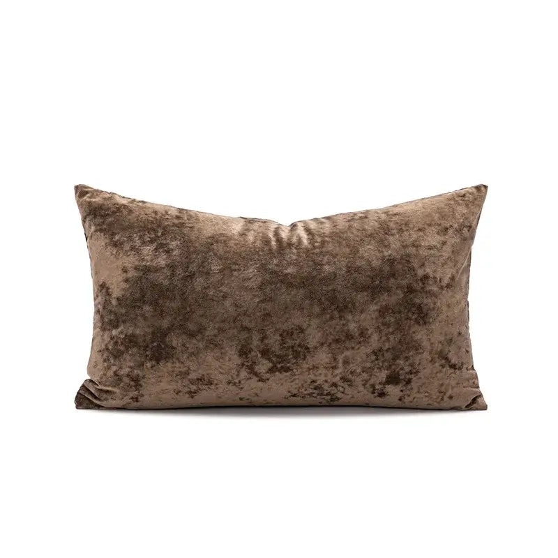A taupe velvet pillow cover with a mottled texture for dark grain decorbites dark grain living room decor