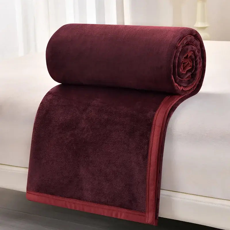 A plush deep burgundy velour throw blanket with matching border for dark gray and light gray cozy flannel blanket decorbites cozy flannel