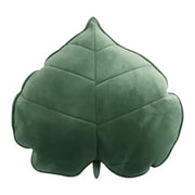 Dark green 3d leaf throw pillow with soft suede texture and stitched veins from decorbites for stylish bedroom decorbites 3d leaf