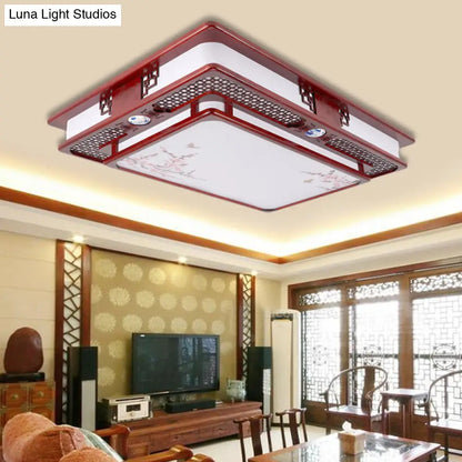 DecorBites™ DecorBites™ Dark Red LED Flush Mount Ceiling Lamp with Stylish Floral Design for Living Room