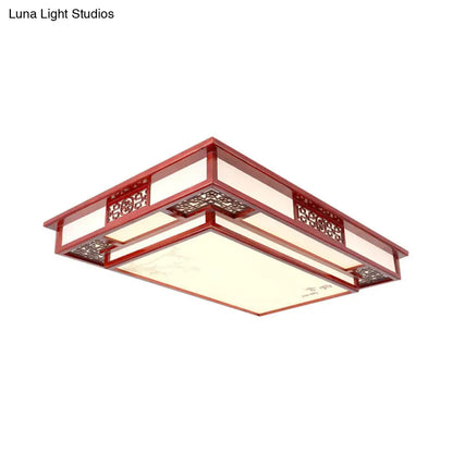 DecorBites™ DecorBites™ Dark Red LED Flush Mount Ceiling Lamp with Stylish Floral Design for Living Room