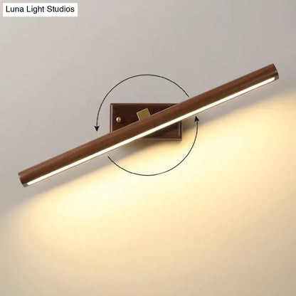 DecorBites™ Dark Wood Nordic Linear Wall Sconce Bathroom LED Light with Acrylic Shade