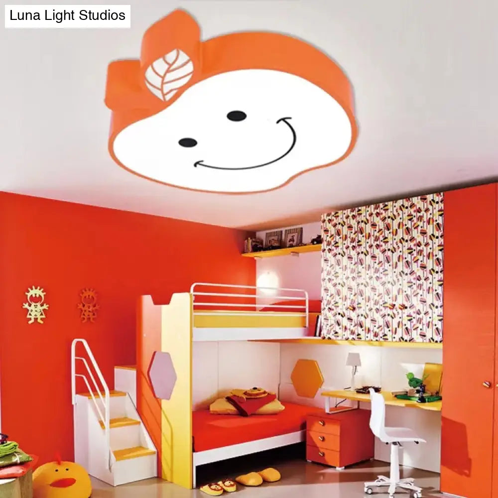 DecorBites™ DecorBites™ Darling Smiling Apple Ceiling Light for Child's Bedroom - Acrylic Metal Flush Mount