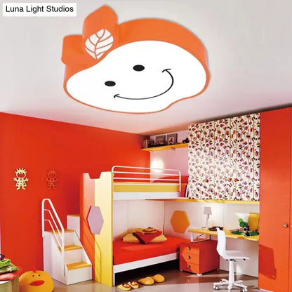 DecorBites™ DecorBites™ Darling Smiling Apple Ceiling Light for Child's Bedroom - Acrylic Metal Flush Mount