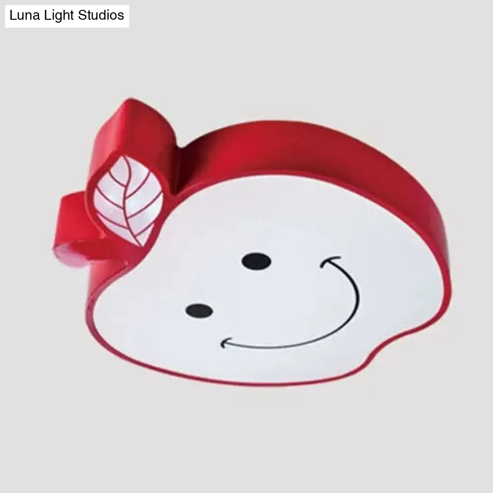 DecorBites™ DecorBites™ Darling Smiling Apple Ceiling Light for Child's Bedroom - Acrylic Metal Flush Mount