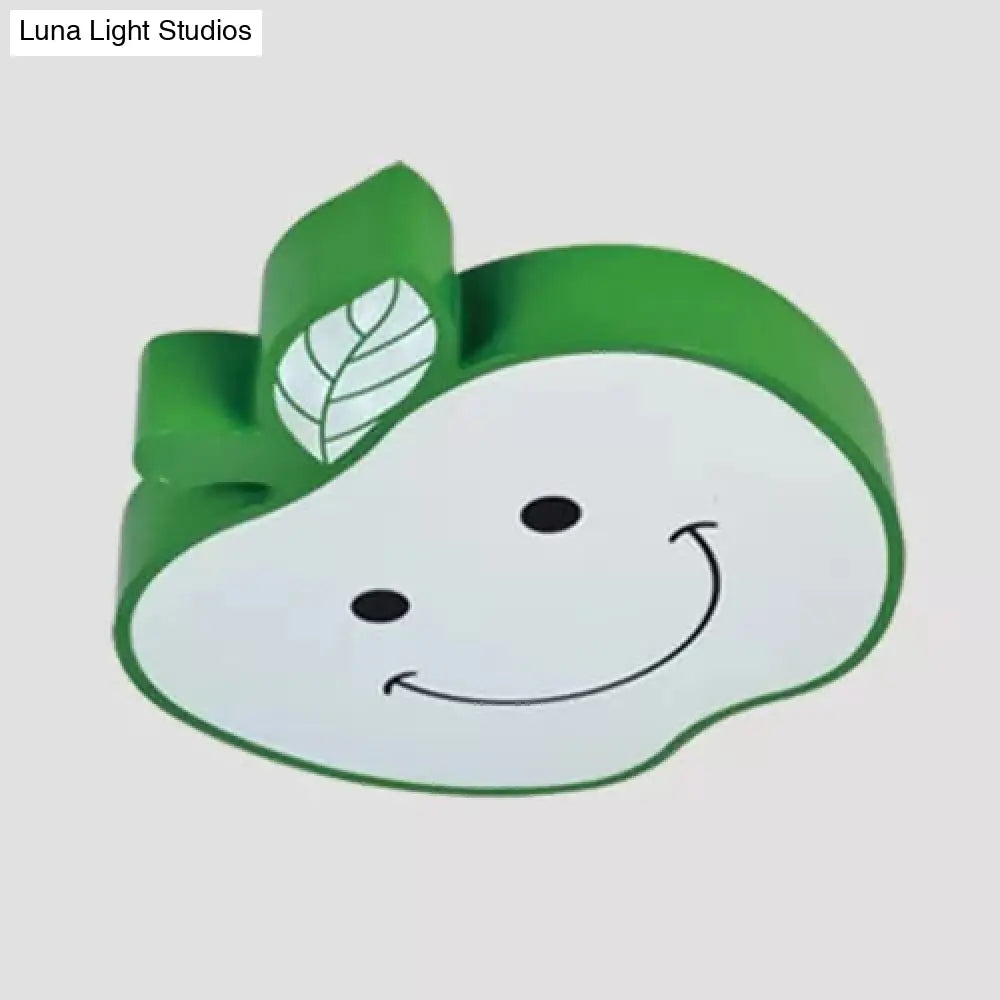 DecorBites™ DecorBites™ Darling Smiling Apple Ceiling Light for Child's Bedroom - Acrylic Metal Flush Mount