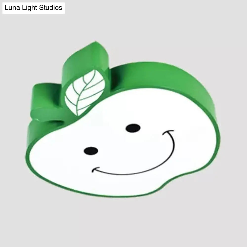 DecorBites™ DecorBites™ Darling Smiling Apple Ceiling Light for Child's Bedroom - Acrylic Metal Flush Mount