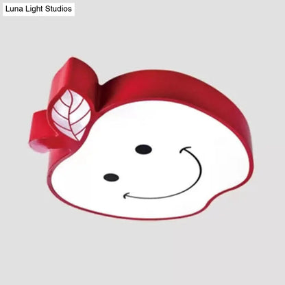 DecorBites™ DecorBites™ Darling Smiling Apple Ceiling Light for Child's Bedroom - Acrylic Metal Flush Mount