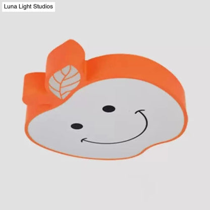 DecorBites™ DecorBites™ Darling Smiling Apple Ceiling Light for Child's Bedroom - Acrylic Metal Flush Mount