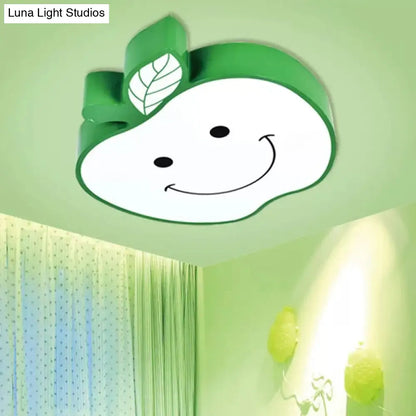 DecorBites™ DecorBites™ Darling Smiling Apple Ceiling Light for Child's Bedroom - Acrylic Metal Flush Mount