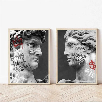 David Graffiti Art Canvas Print for Room Decor