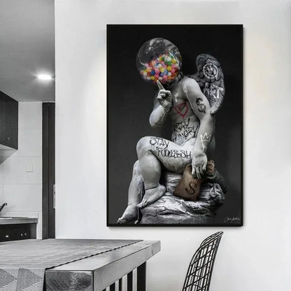 David Graffiti Art Canvas Print for Room Decor