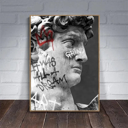 David Graffiti Art Canvas Print for Room Decor