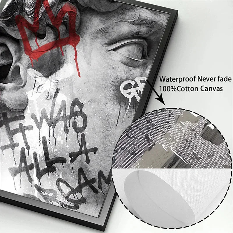 David Graffiti Art Canvas Print for Room Decor