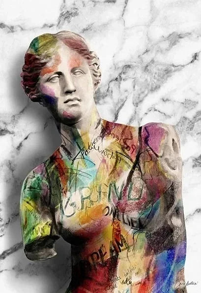 David Graffiti Art Canvas Print for Room Decor - green / 20x30cm No Frame