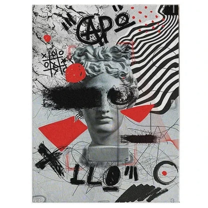 David Graffiti Art Canvas Print for Room Decor - light yellow / 20x30cm No Frame