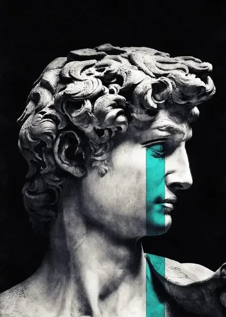 David Graffiti Art Canvas Print for Room Decor - Navy Blue / 20x30cm No Frame