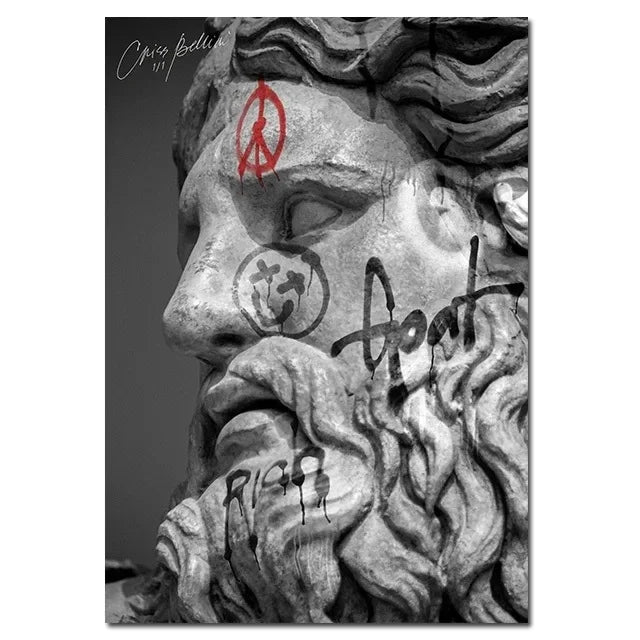 David Graffiti Art Canvas Print for Room Decor - PURPLE / 20x30cm No Frame