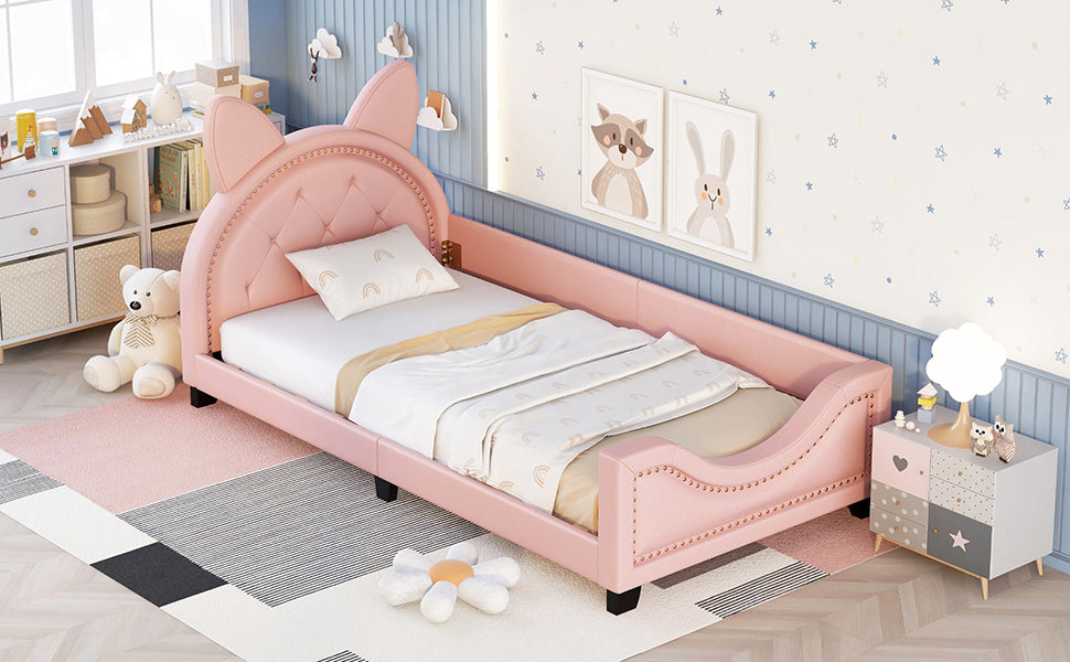 Pink Cushioned Sofa Bed