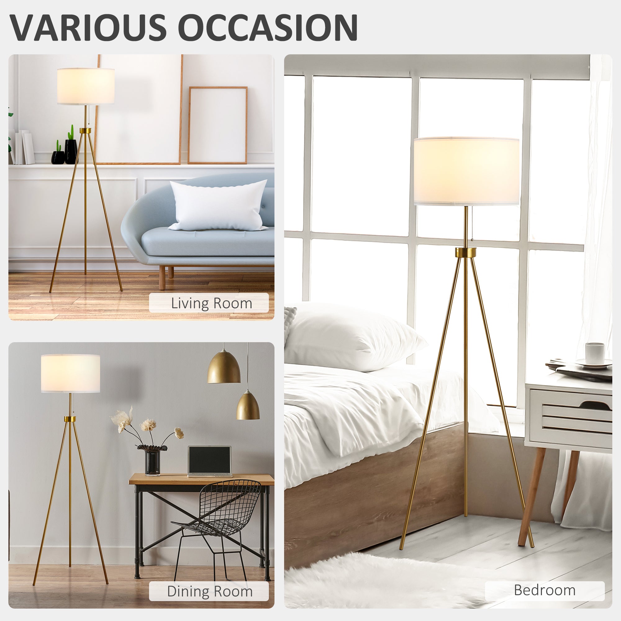 Modern Pull Chain Tripod Lamp