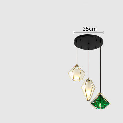 Postmodern Stained Glass Dining Room Chandelier