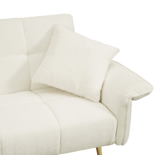 70.1 Pulgadas Futón Sofá Cama, Sofá Cama Doble Convertible con Reposabrazos Plegables para Salas de Estar y Espacios Pequeños